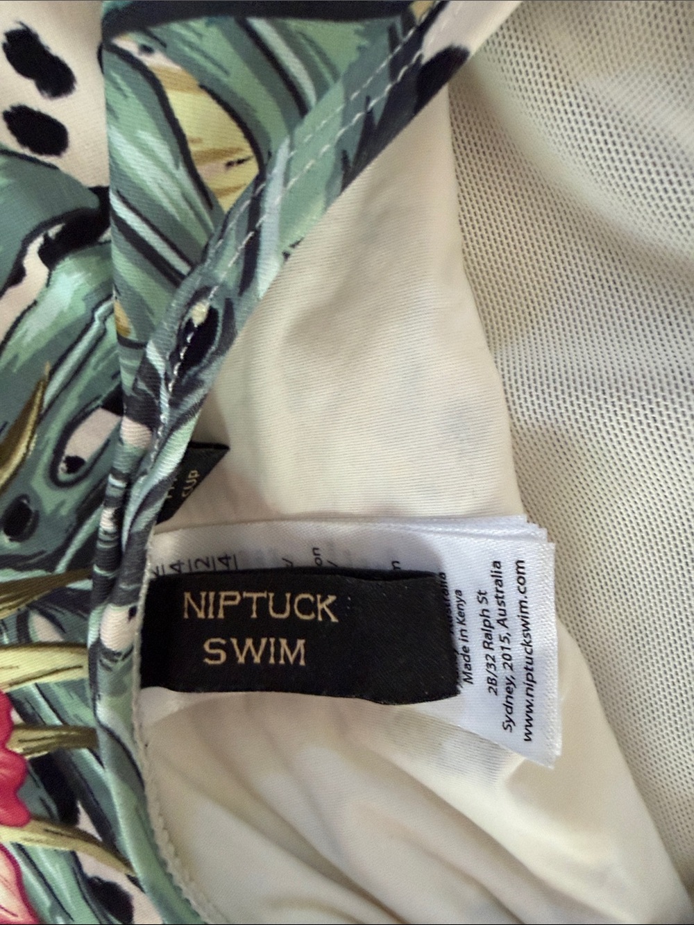 Nip Tuck Women’s Floral & Leopard Print One-Piece Swimsuit - Pink & Green - Picture 3 of 4